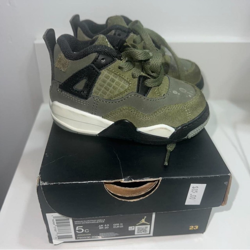 Jordan Kids Olive and Black Sneakers